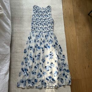 Club Monaco blue silk floral dress